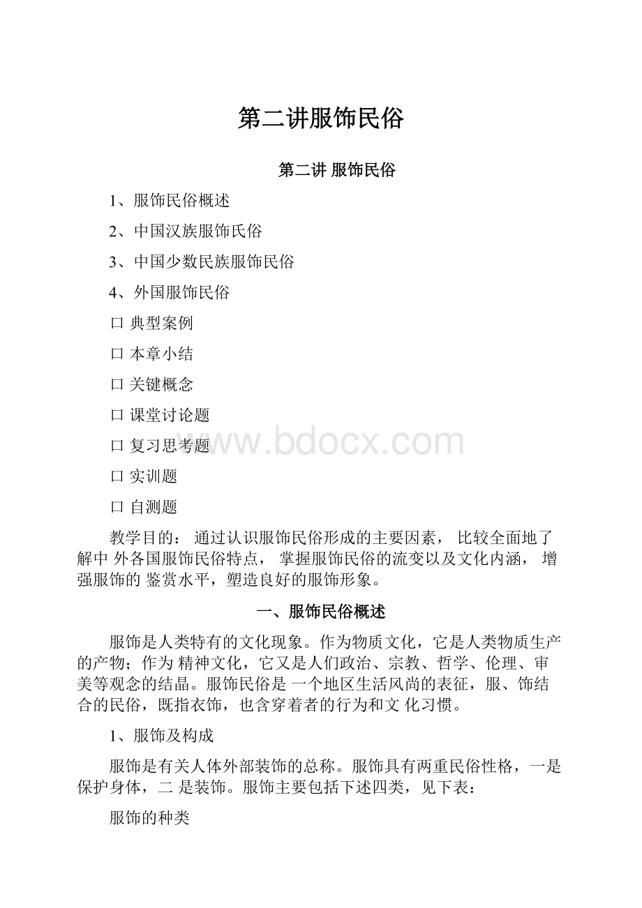 第二讲服饰民俗.docx_第1页