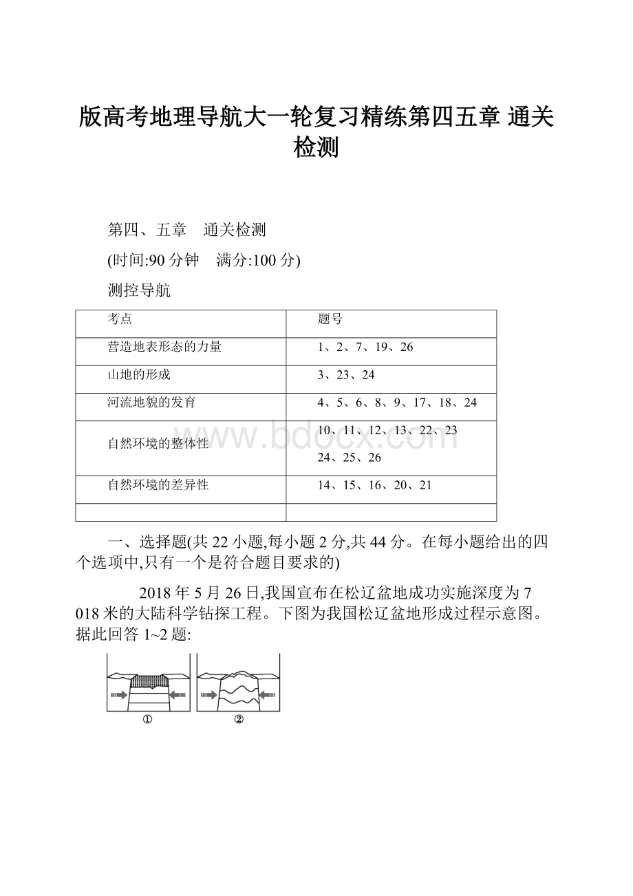 版高考地理导航大一轮复习精练第四五章 通关检测.docx_第1页