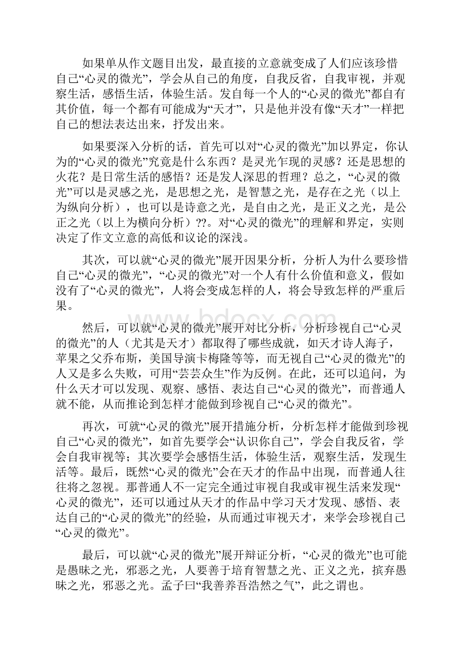 高中优秀作文心灵闪过的微光.docx_第2页