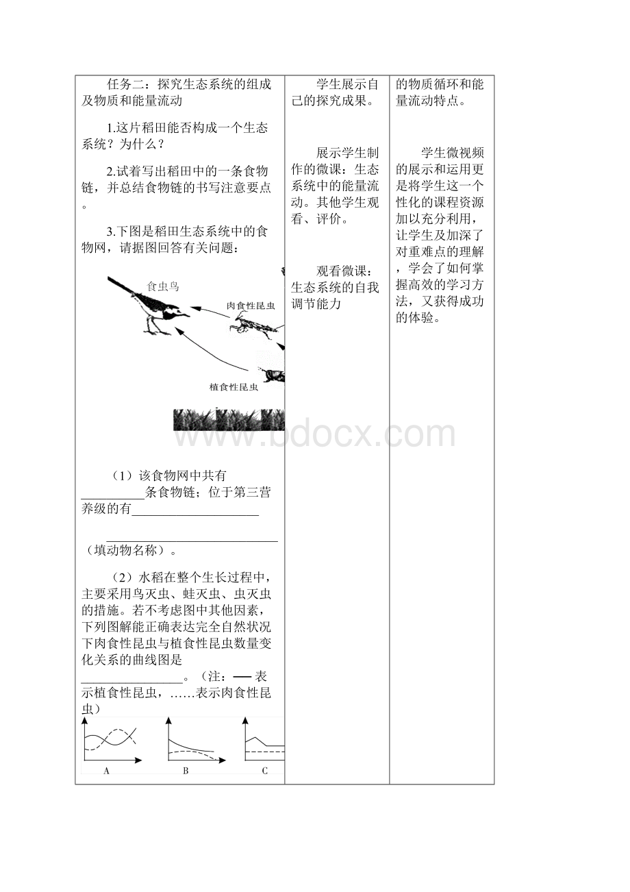 初中生物第一单元 生物和生物圈教学设计学情分析教材分析课后反思.docx_第3页