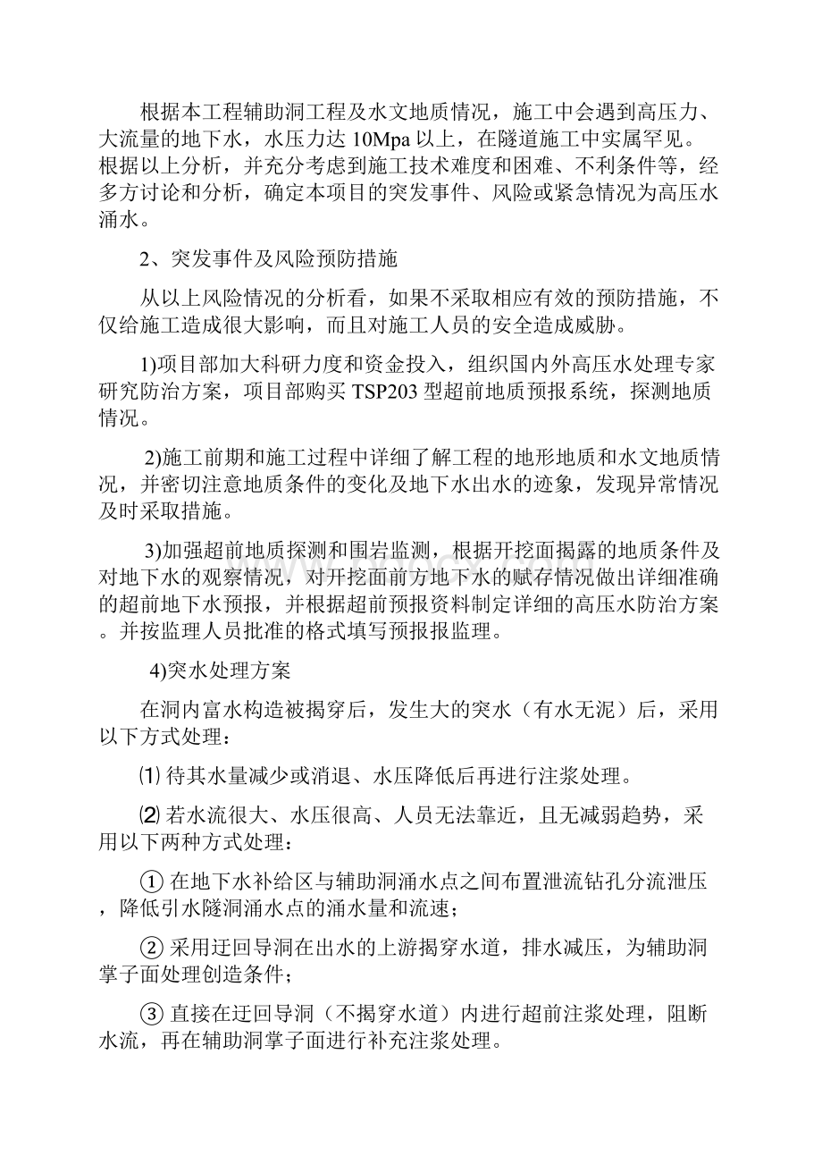 水电站辅助洞高压水涌水应急预案.docx_第3页