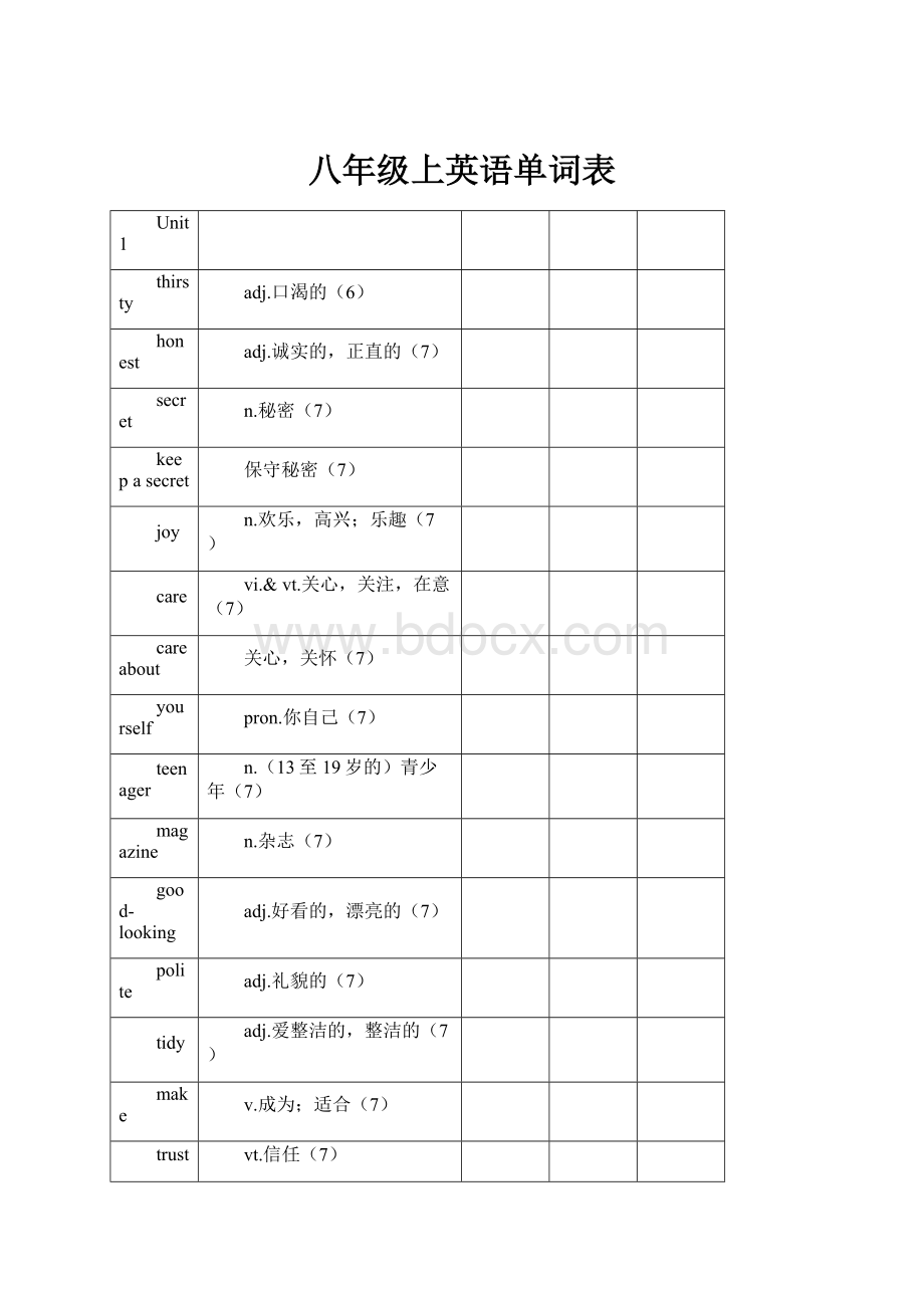 八年级上英语单词表.docx_第1页