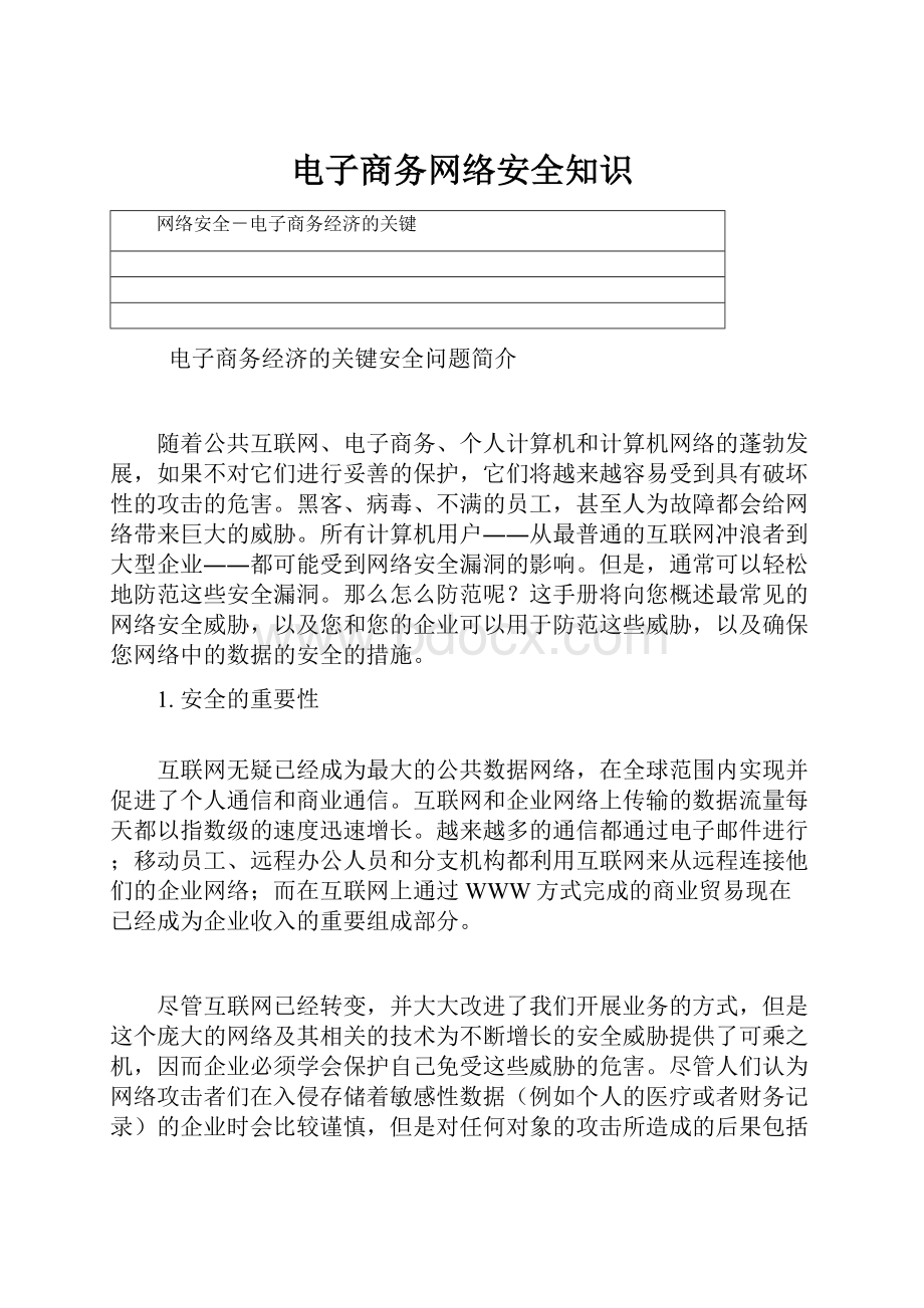 电子商务网络安全知识.docx