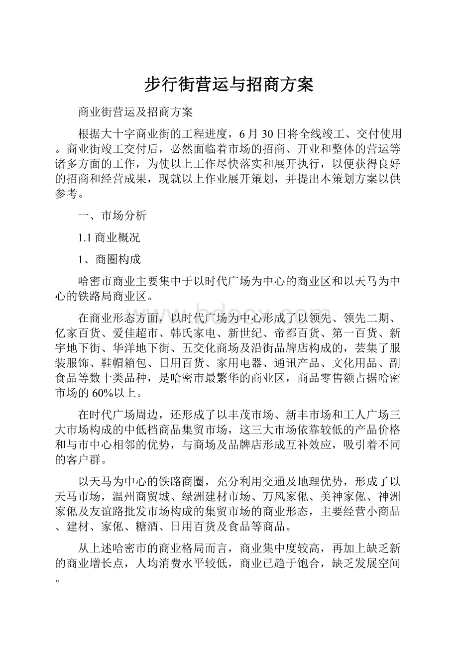 步行街营运与招商方案.docx