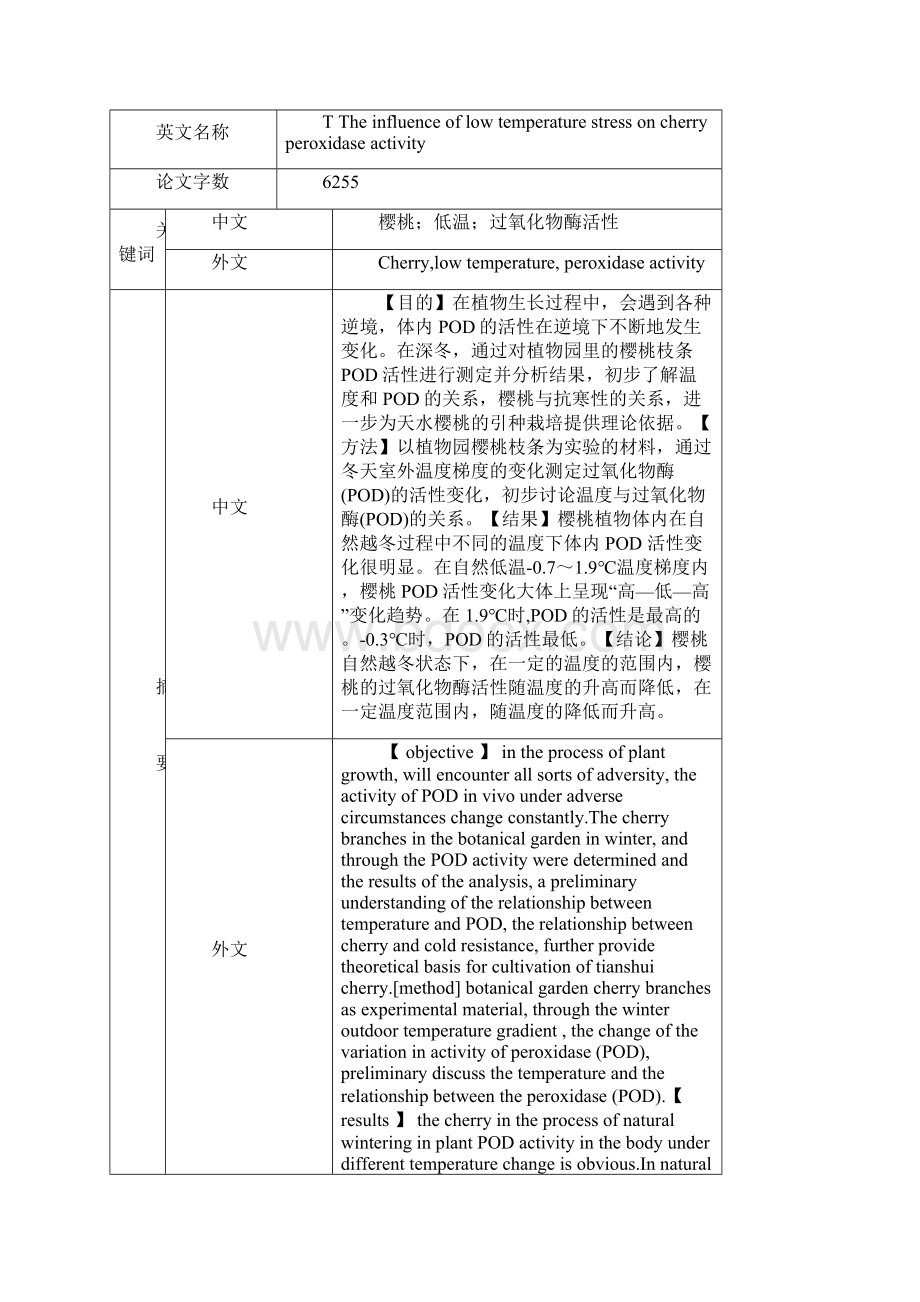 低温胁迫对樱桃过氧化物酶活性的影响教材.docx_第3页