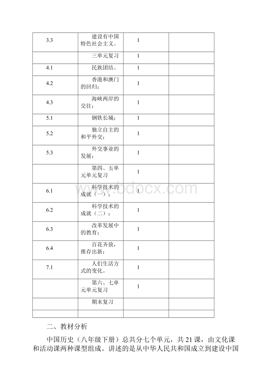 人教版八年级历史下册教学计划.docx_第2页