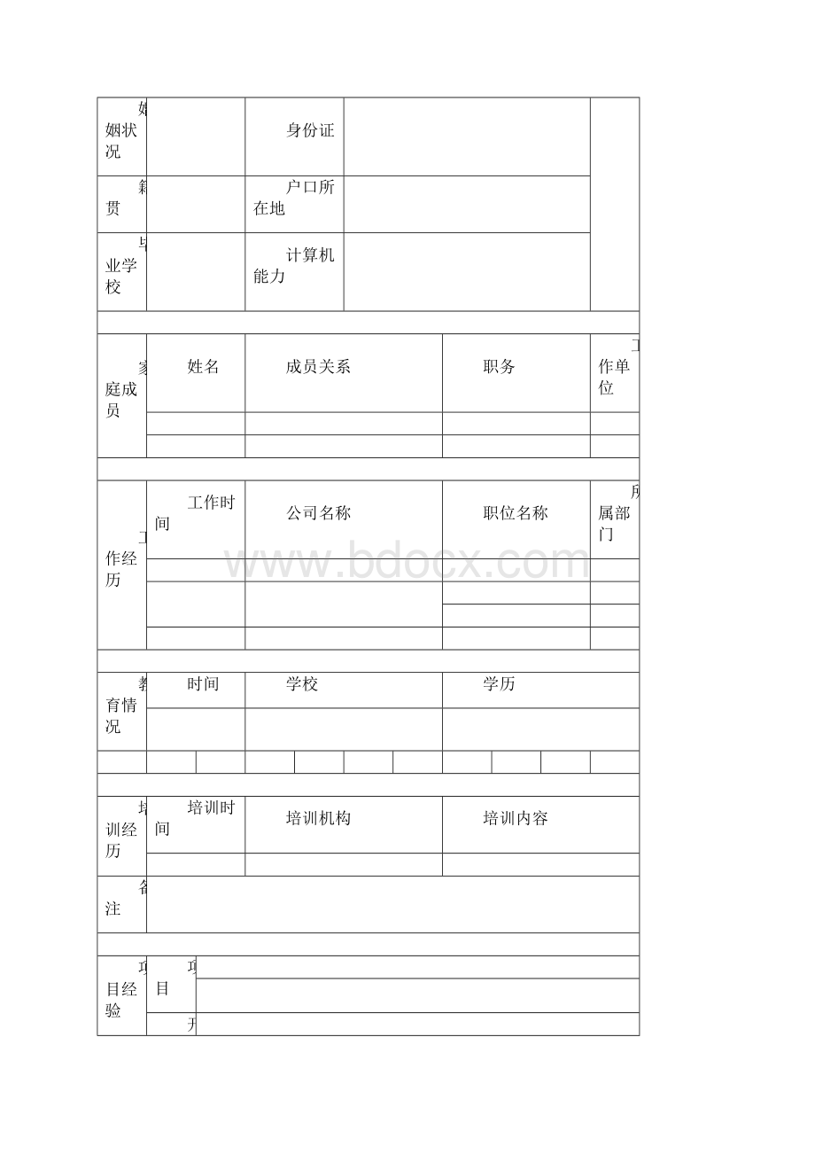 个人简历空白表格免费下载1.docx_第3页