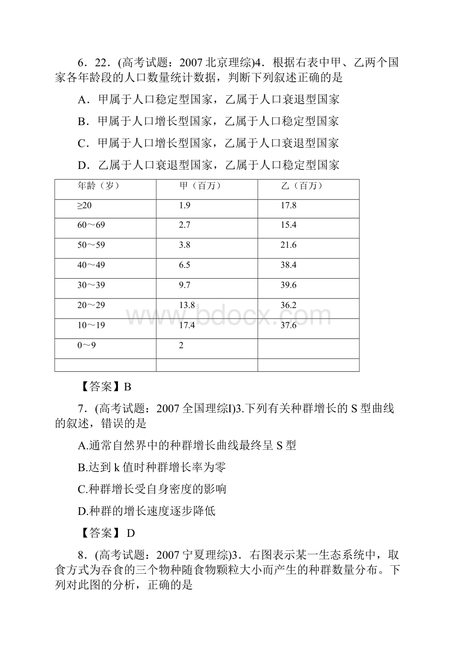 高考生物复习 生物与环境测试题.docx_第3页