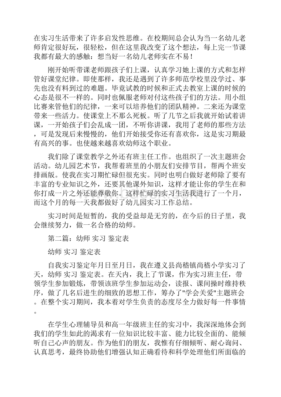 幼师实习鉴定表个人总结.docx_第2页