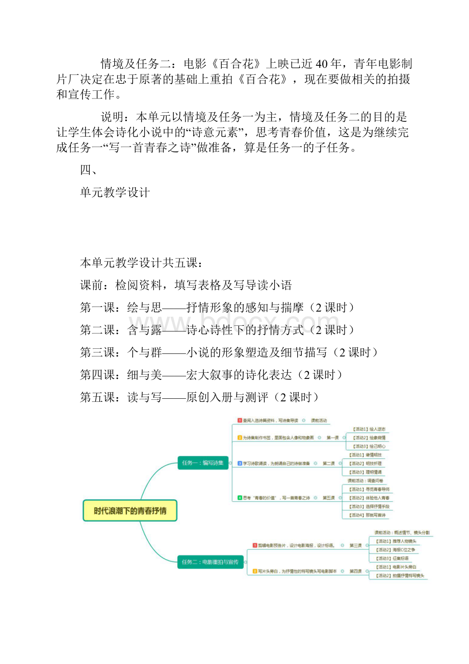 高中语文 新教材新设计时代浪潮下的青春抒情 必修上第一单元单元教学设计.docx_第3页