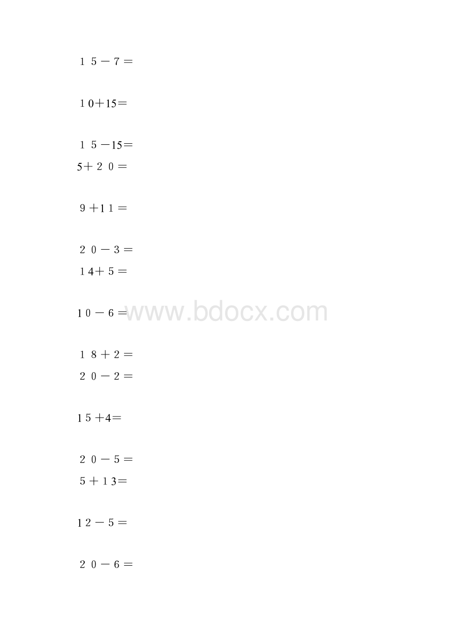 小学一年级数学速算比赛题.docx_第2页