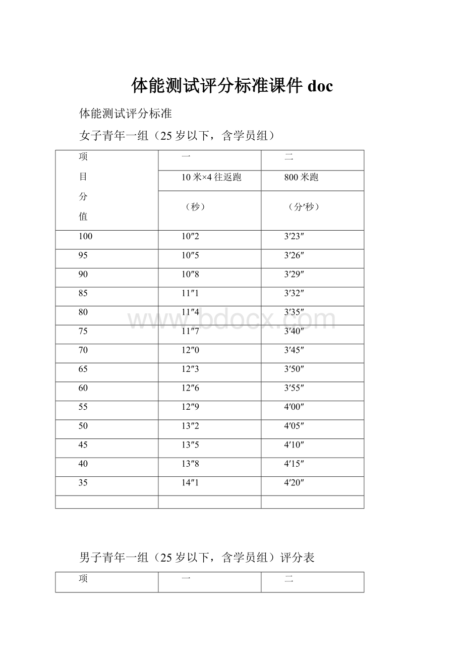 体能测试评分标准课件doc文档格式.docx