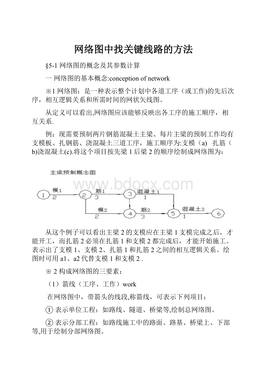 网络图中找关键线路的方法.docx