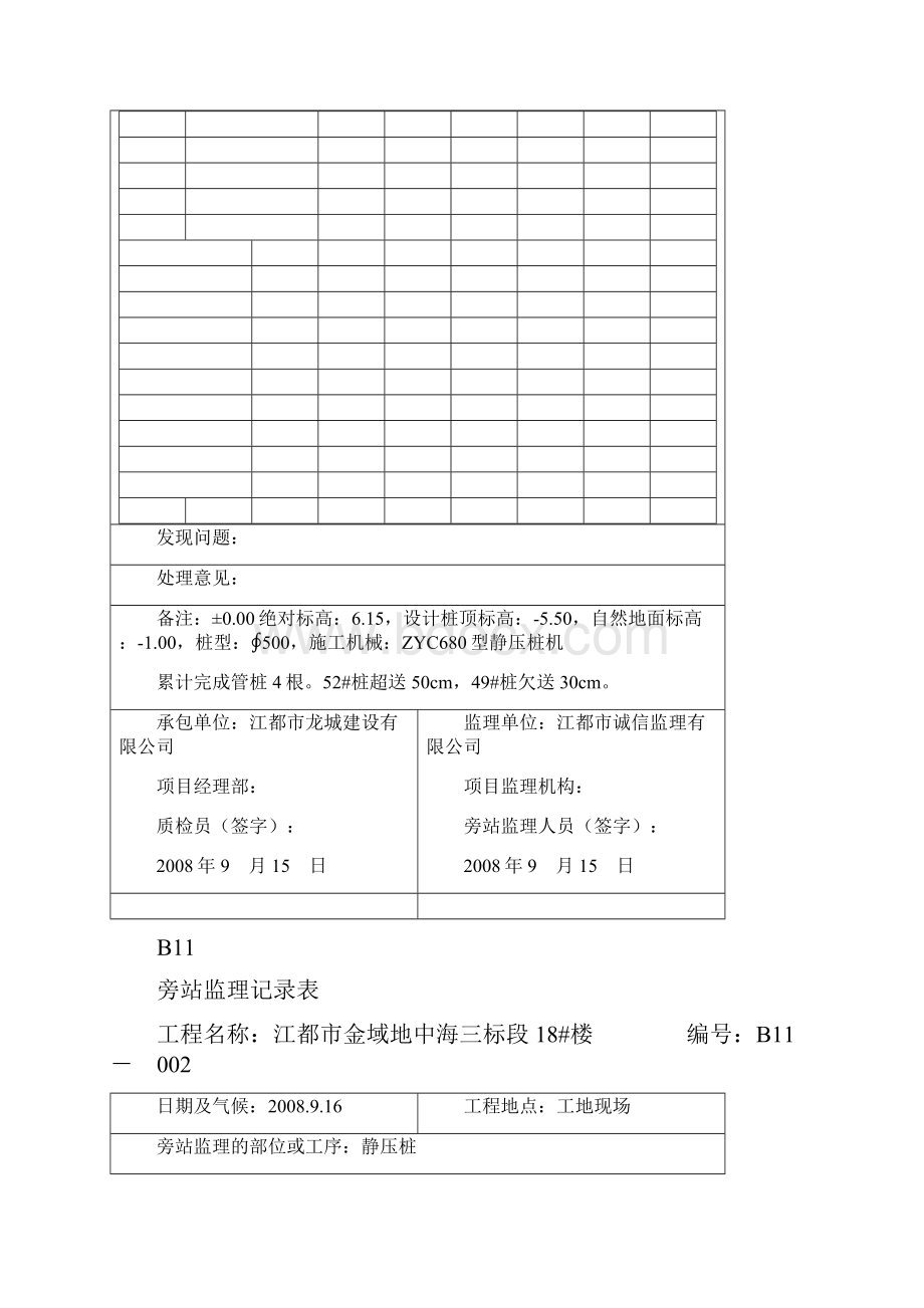 B11静压桩旁站记录1.docx_第2页