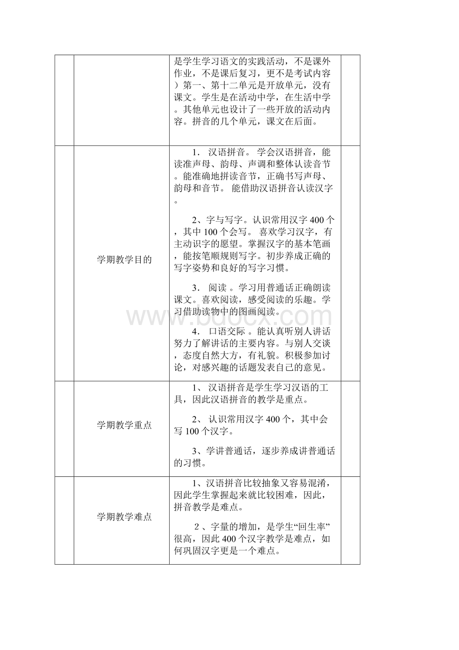 完整打印版北师大版小学语文一年级上册全册表格版页教案.docx_第2页