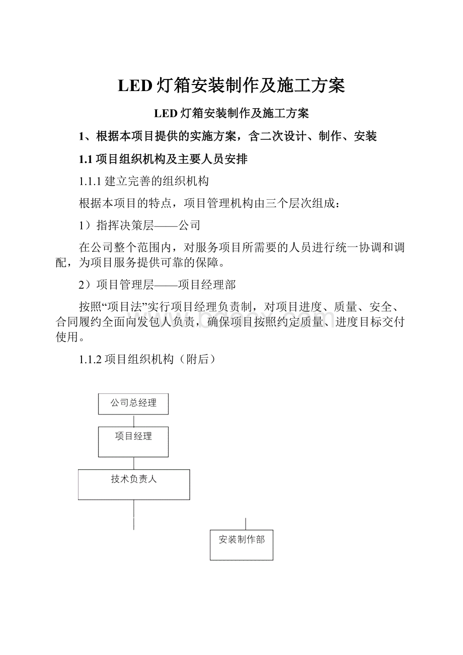 LED灯箱安装制作及施工方案.docx