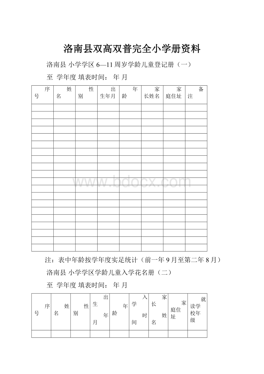 洛南县双高双普完全小学册资料文档格式.docx_第1页