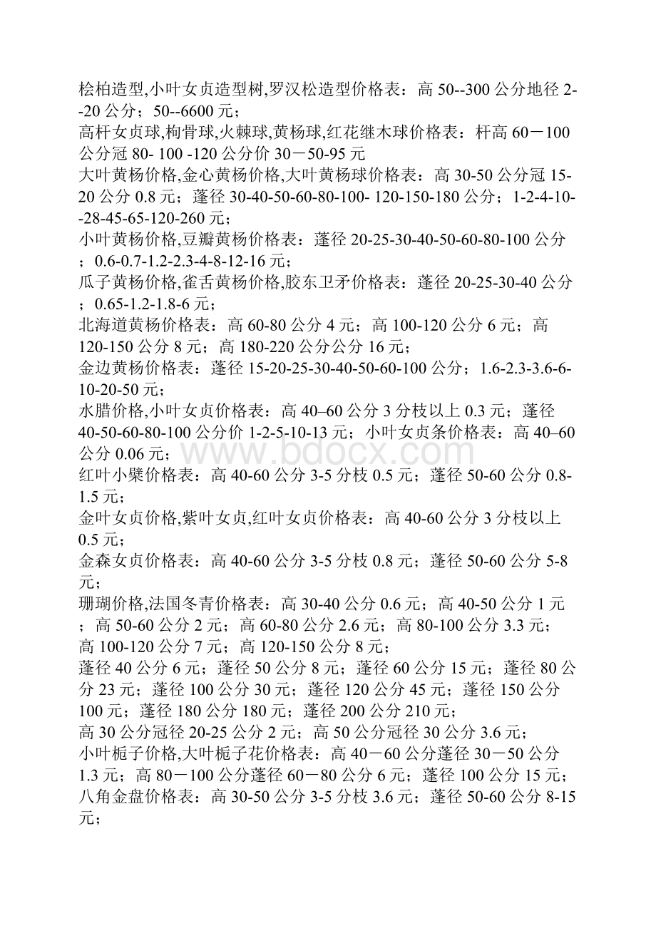 盆栽风景树价格表.docx_第2页