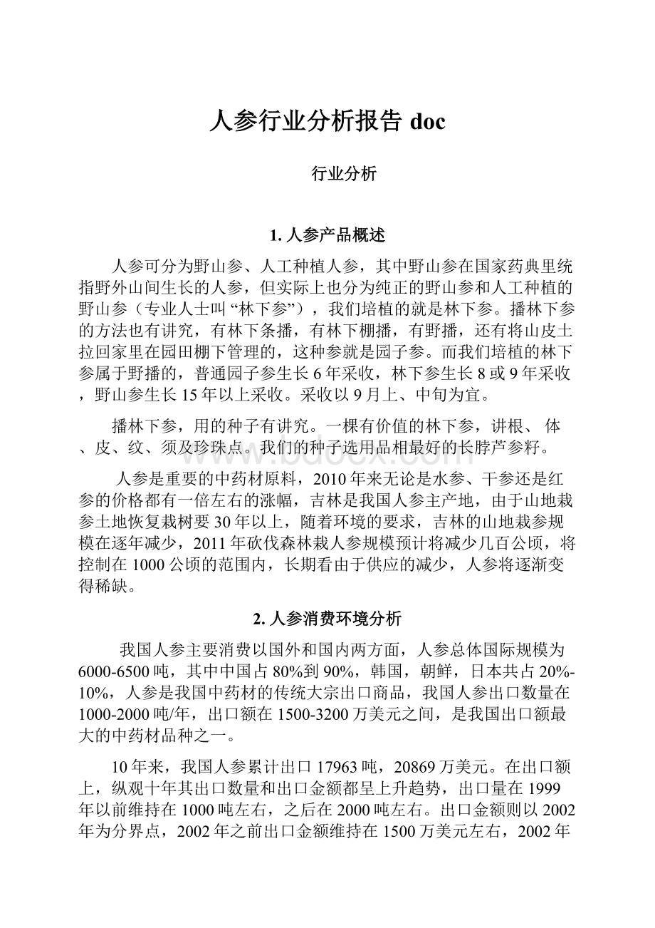 人参行业分析报告doc.docx