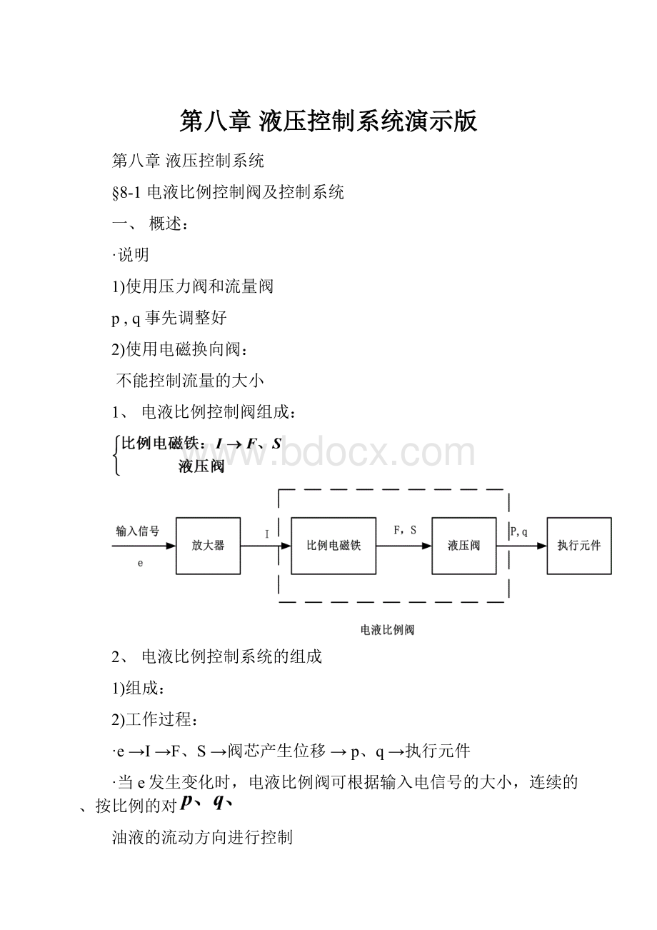 第八章 液压控制系统演示版.docx