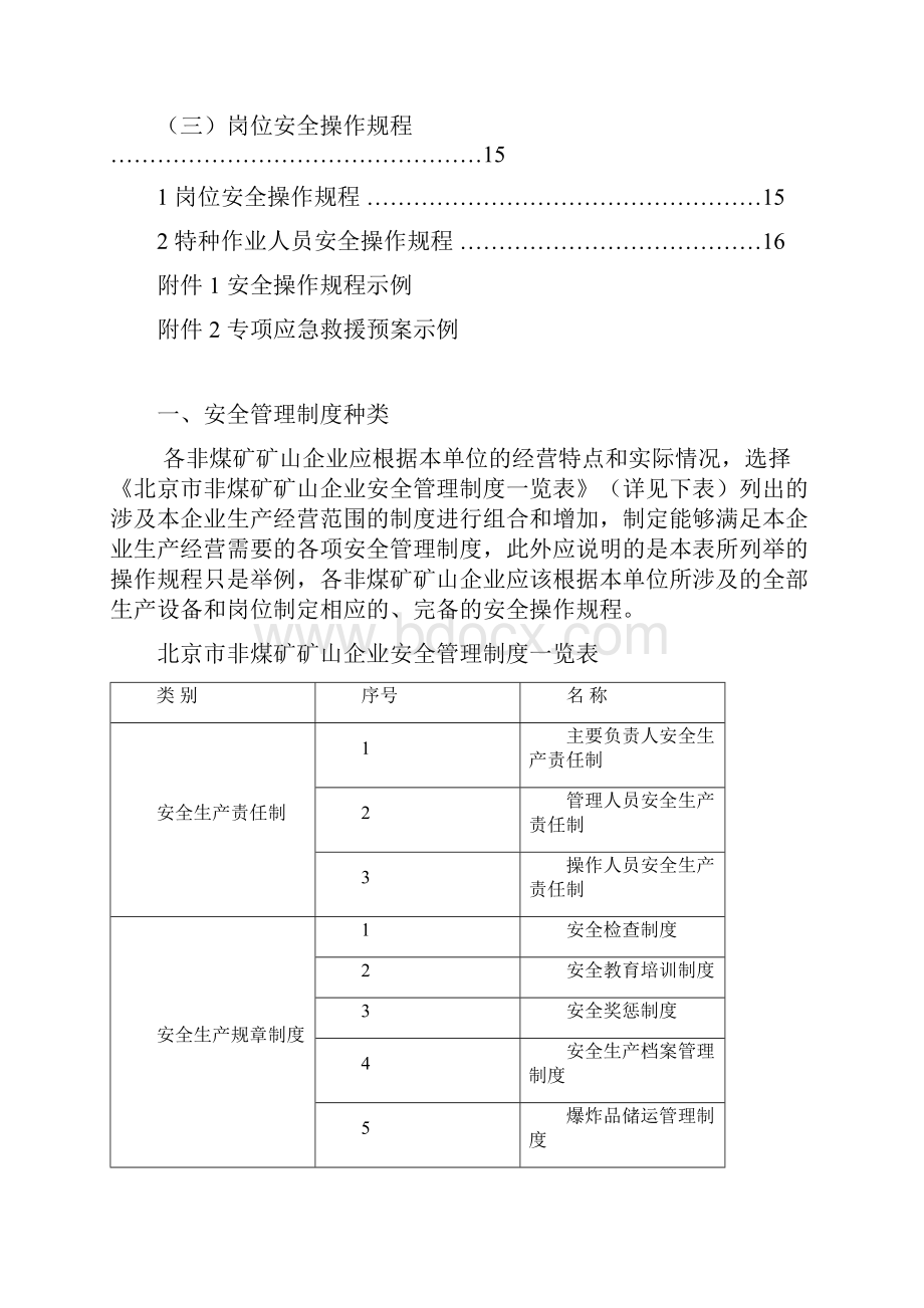 非煤矿山企业安全生产责任制规章制度操作规程编制指导意见.docx_第3页