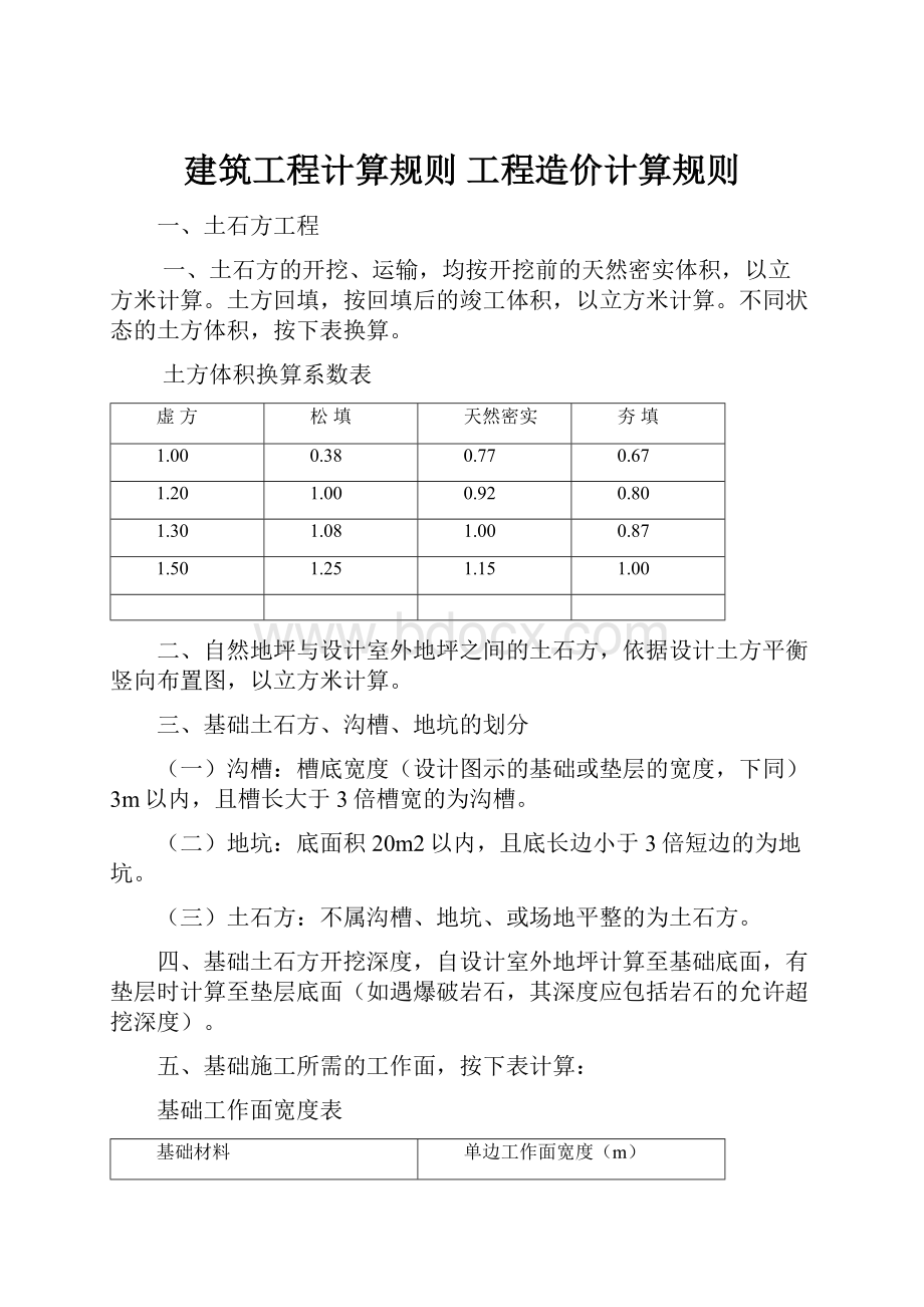 建筑工程计算规则 工程造价计算规则.docx_第1页