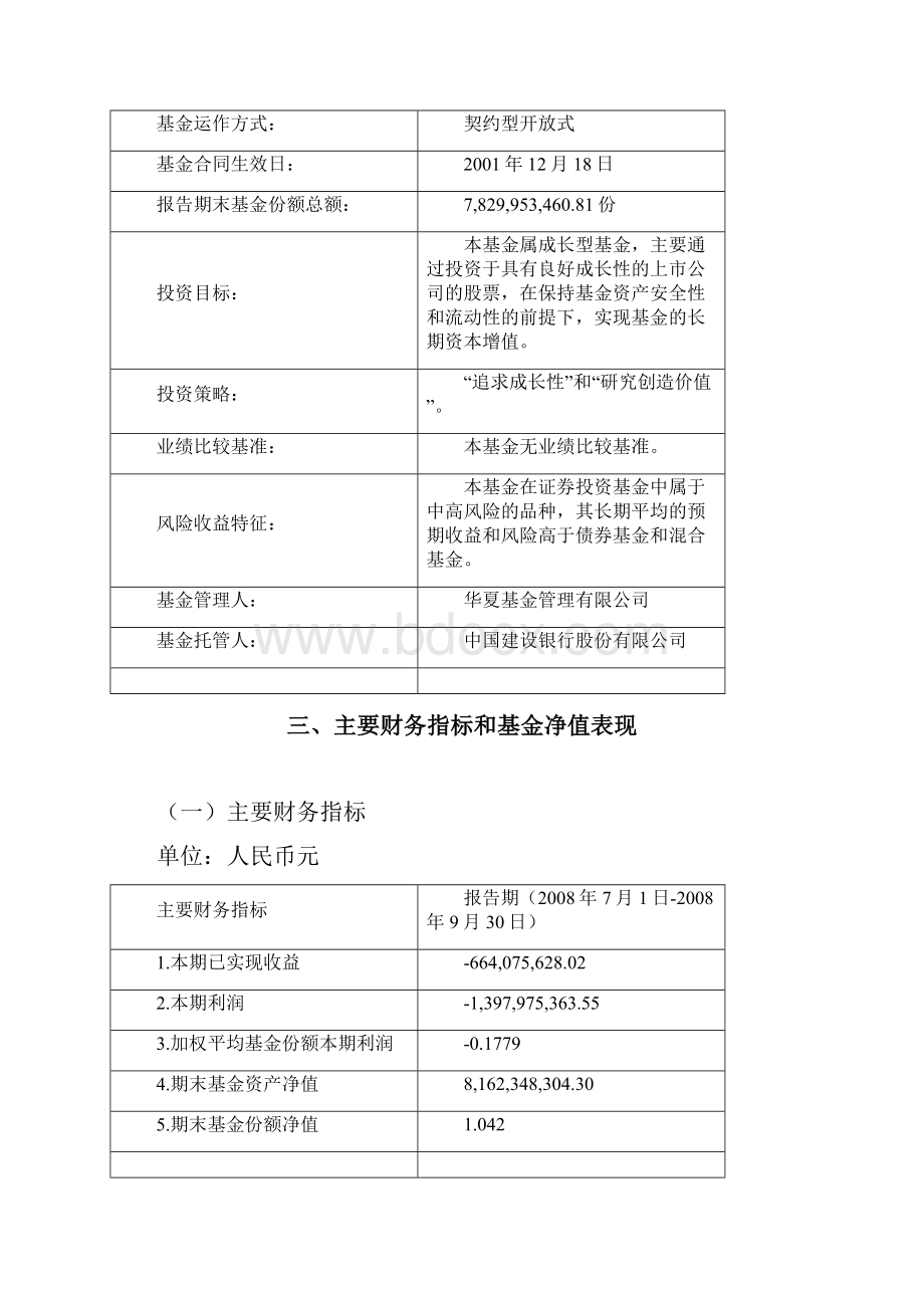 华夏成长证券投资基金第三季度报告.docx_第2页