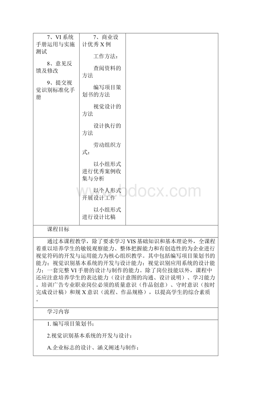 VI识别系统设计课程标准参考格式.docx_第2页