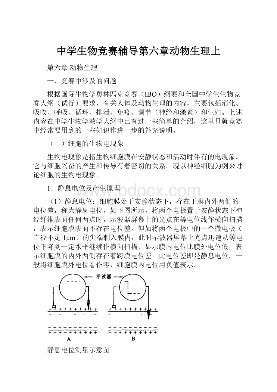 中学生物竞赛辅导第六章动物生理上.docx