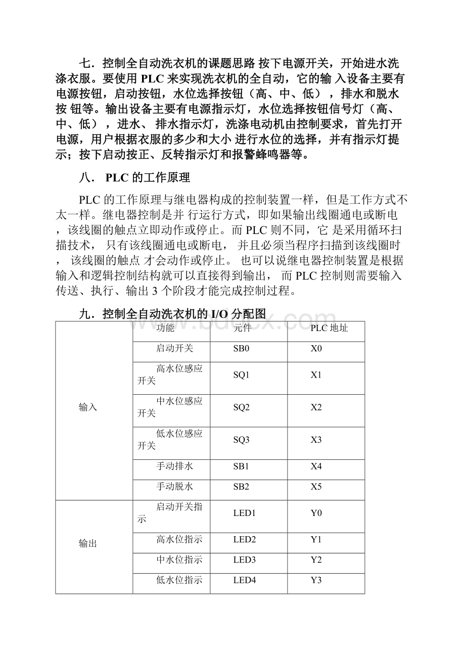 完整版三菱FX全自动洗衣机的PLC控制课程设计.docx_第3页