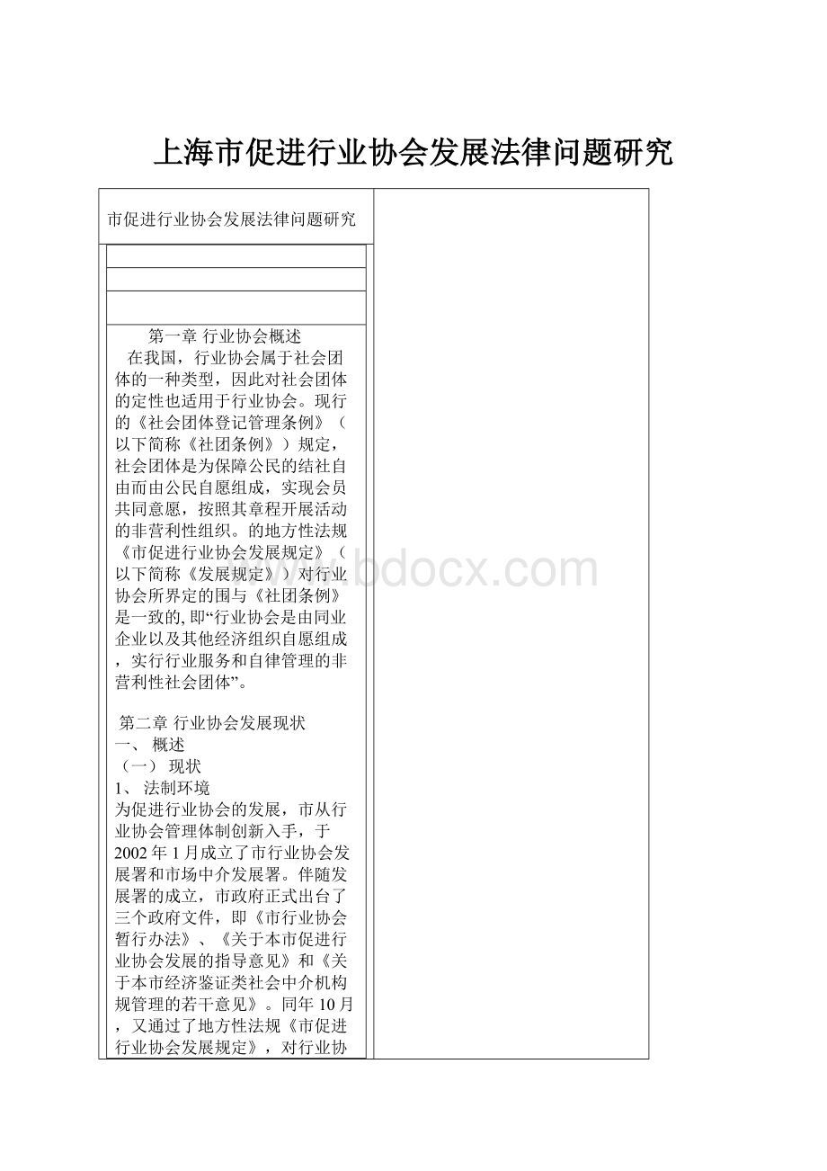 上海市促进行业协会发展法律问题研究.docx_第1页