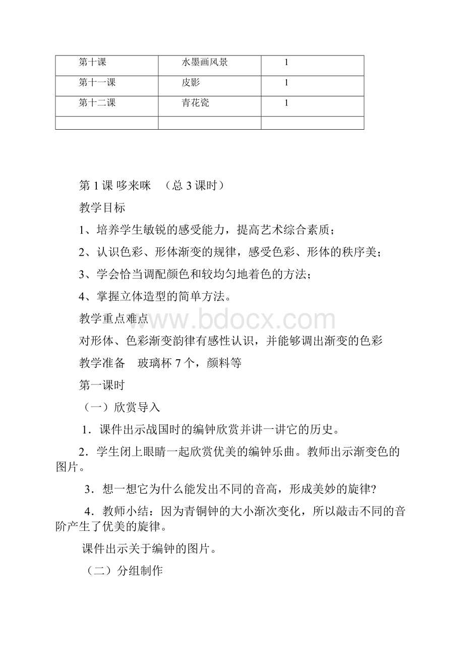 湘教版五年级上册美术教学计划及教案.docx_第3页