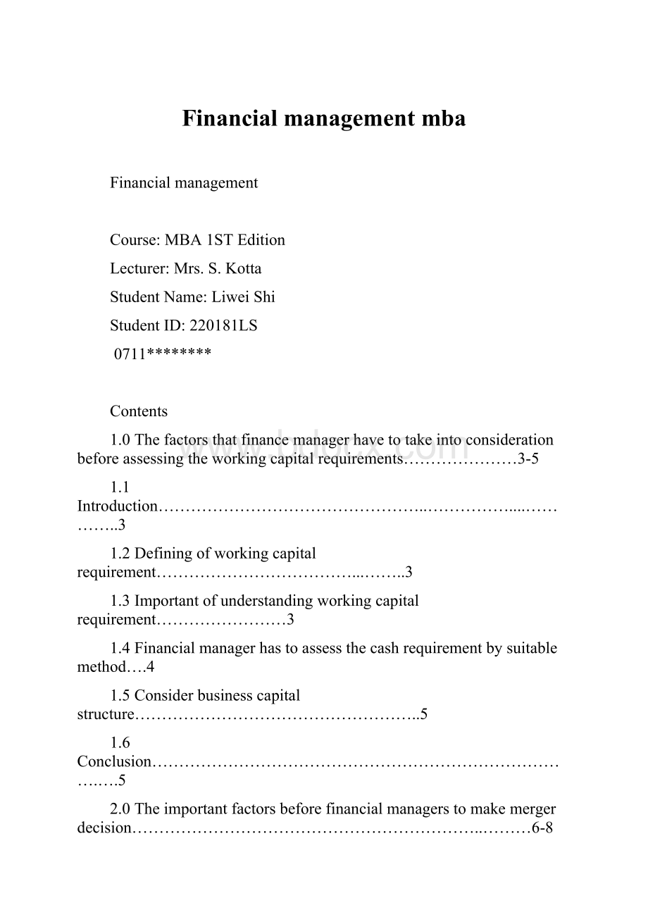 Financial management mba.docx