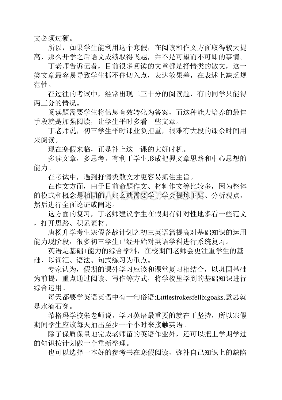 初三寒假备考学习计划.docx_第2页