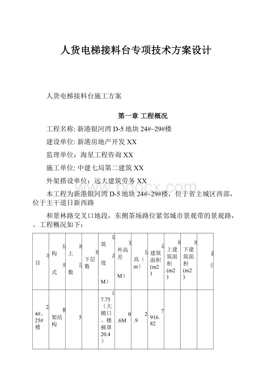 人货电梯接料台专项技术方案设计.docx_第1页