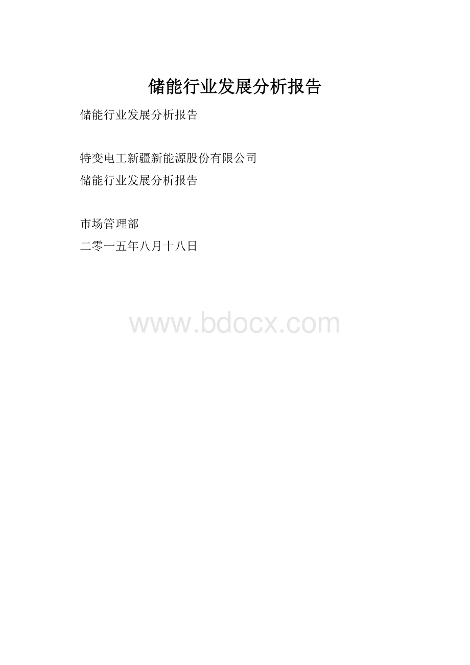 储能行业发展分析报告.docx_第1页