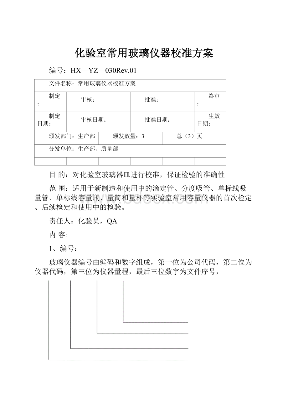 化验室常用玻璃仪器校准方案.docx_第1页