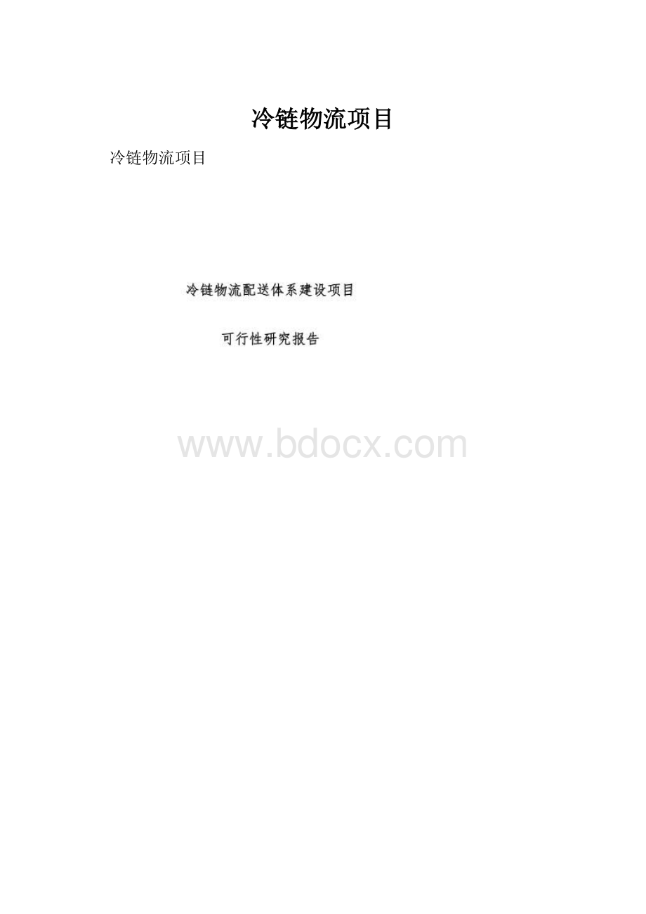 冷链物流项目.docx