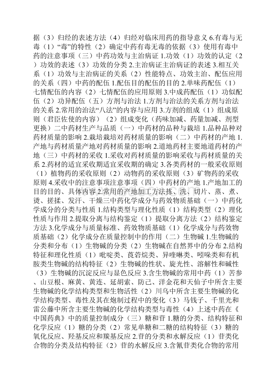 执业药师中药学专业知识一考试大纲.docx_第2页