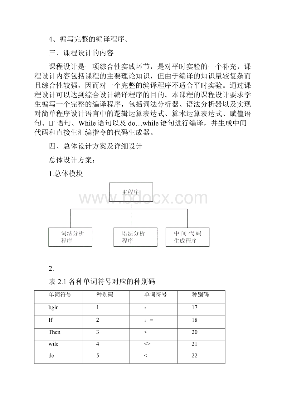 编译原理课程设计C语言编译器的实现Word文档下载推荐.docx_第2页