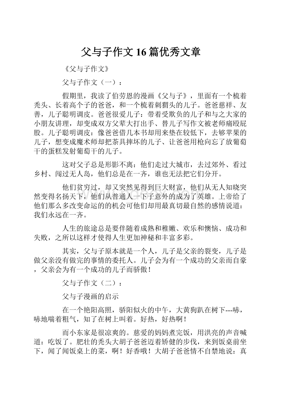 父与子作文16篇优秀文章.docx