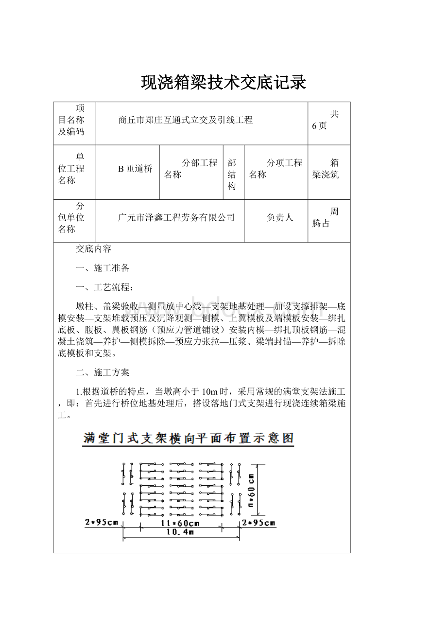 现浇箱梁技术交底记录.docx