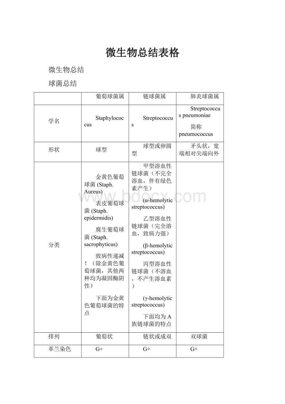 微生物总结表格.docx