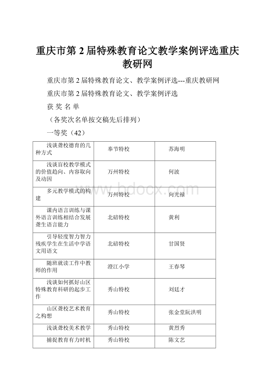 重庆市第2届特殊教育论文教学案例评选重庆教研网.docx