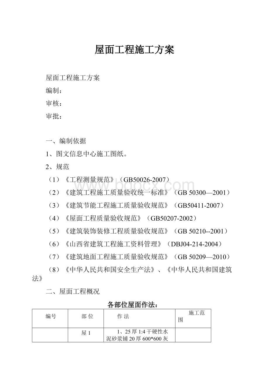 屋面工程施工方案.docx_第1页