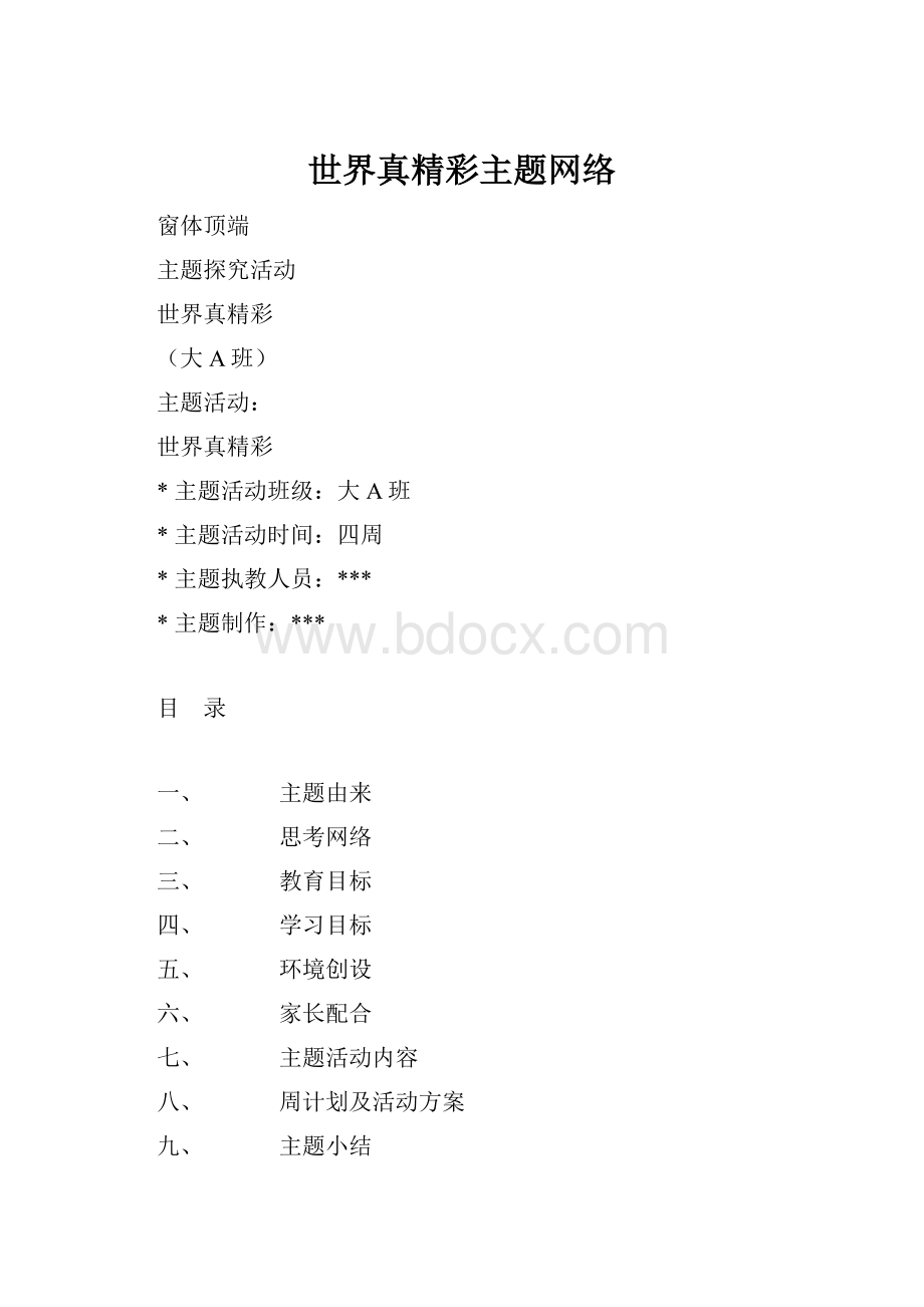 世界真精彩主题网络.docx