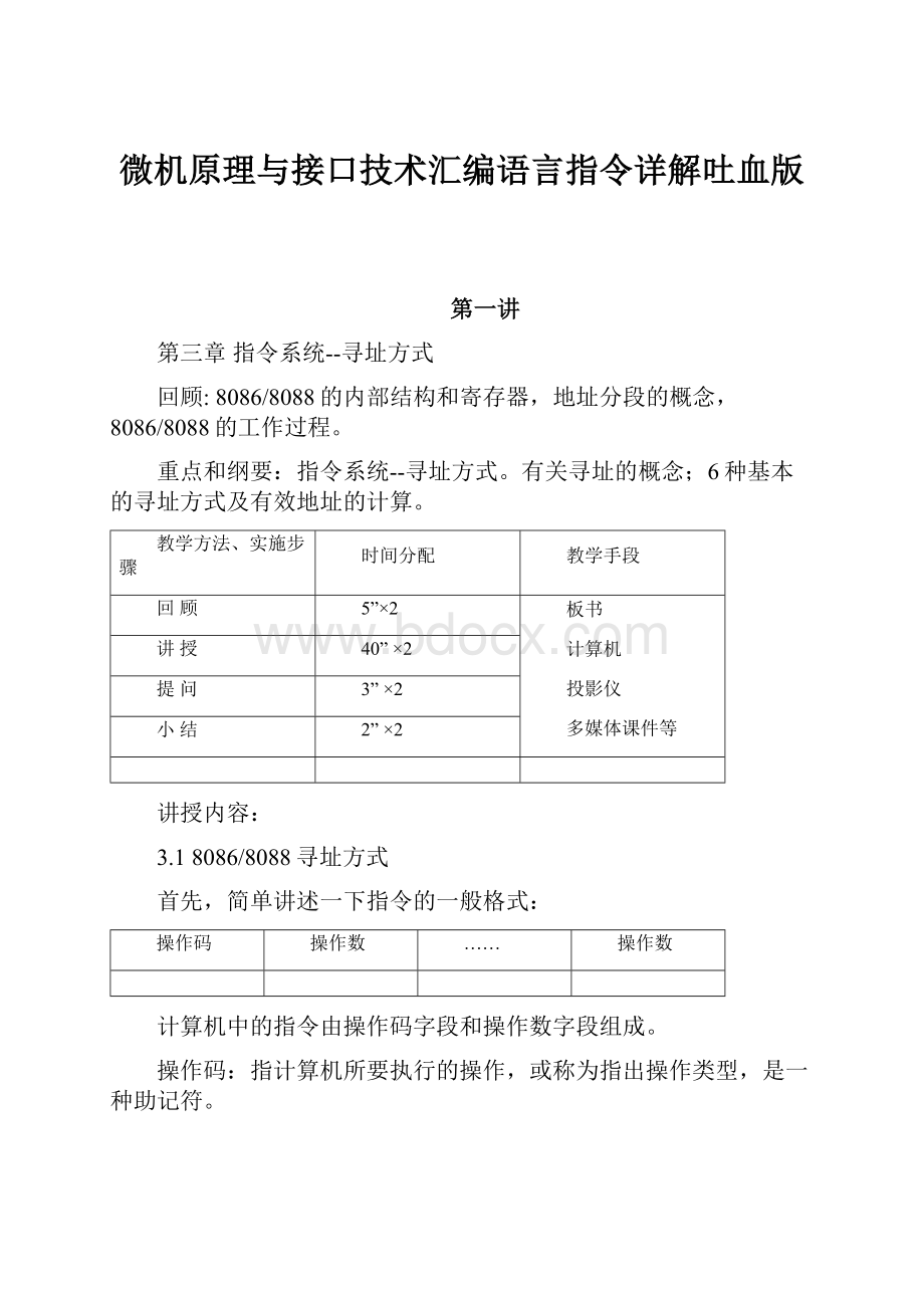 微机原理与接口技术汇编语言指令详解吐血版.docx_第1页