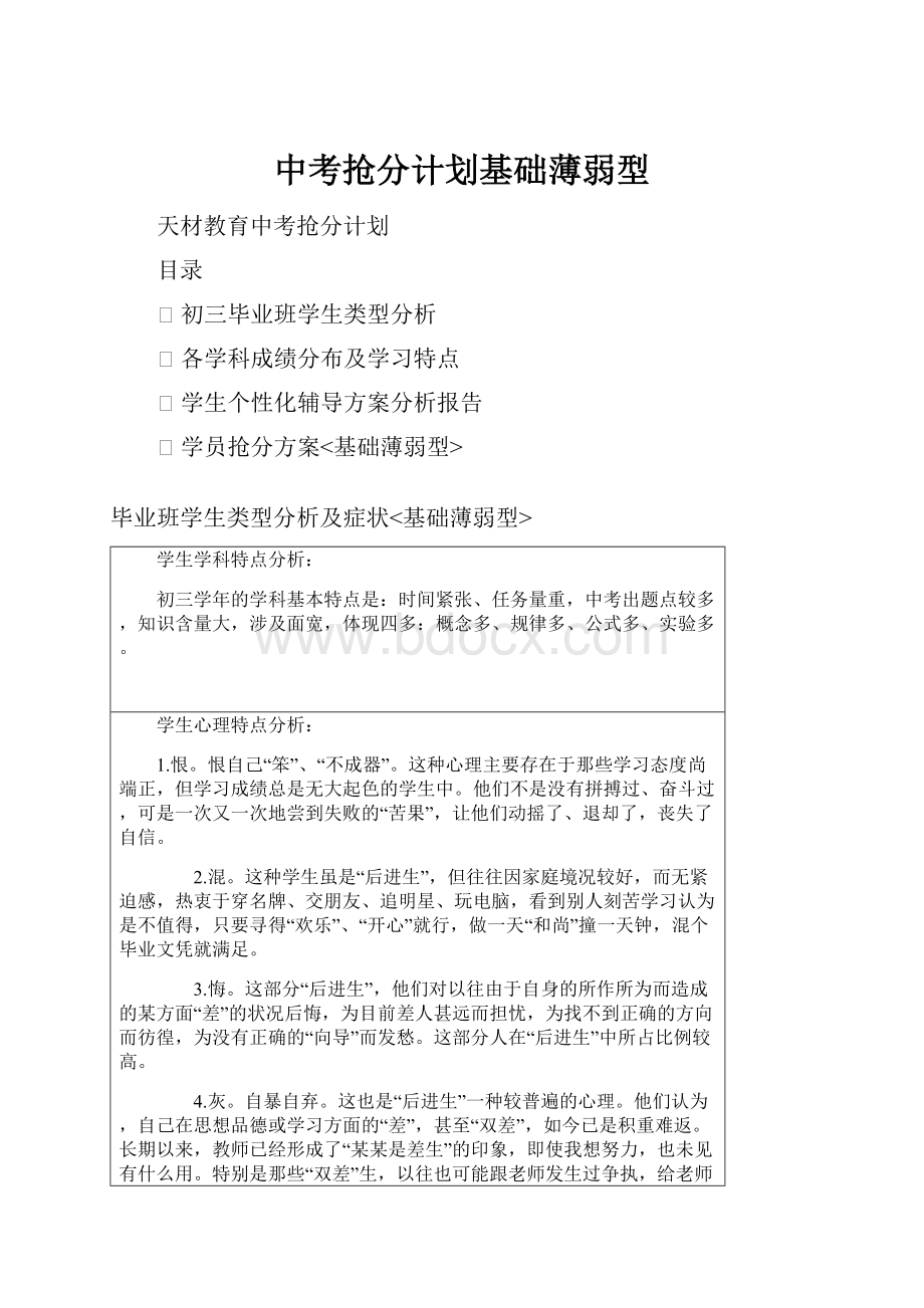 中考抢分计划基础薄弱型.docx_第1页