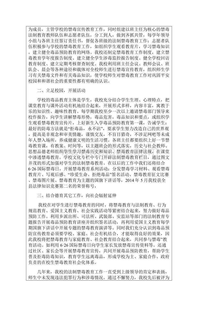 市级毒品预防教育示范学校申报表新编精修订.docx_第3页