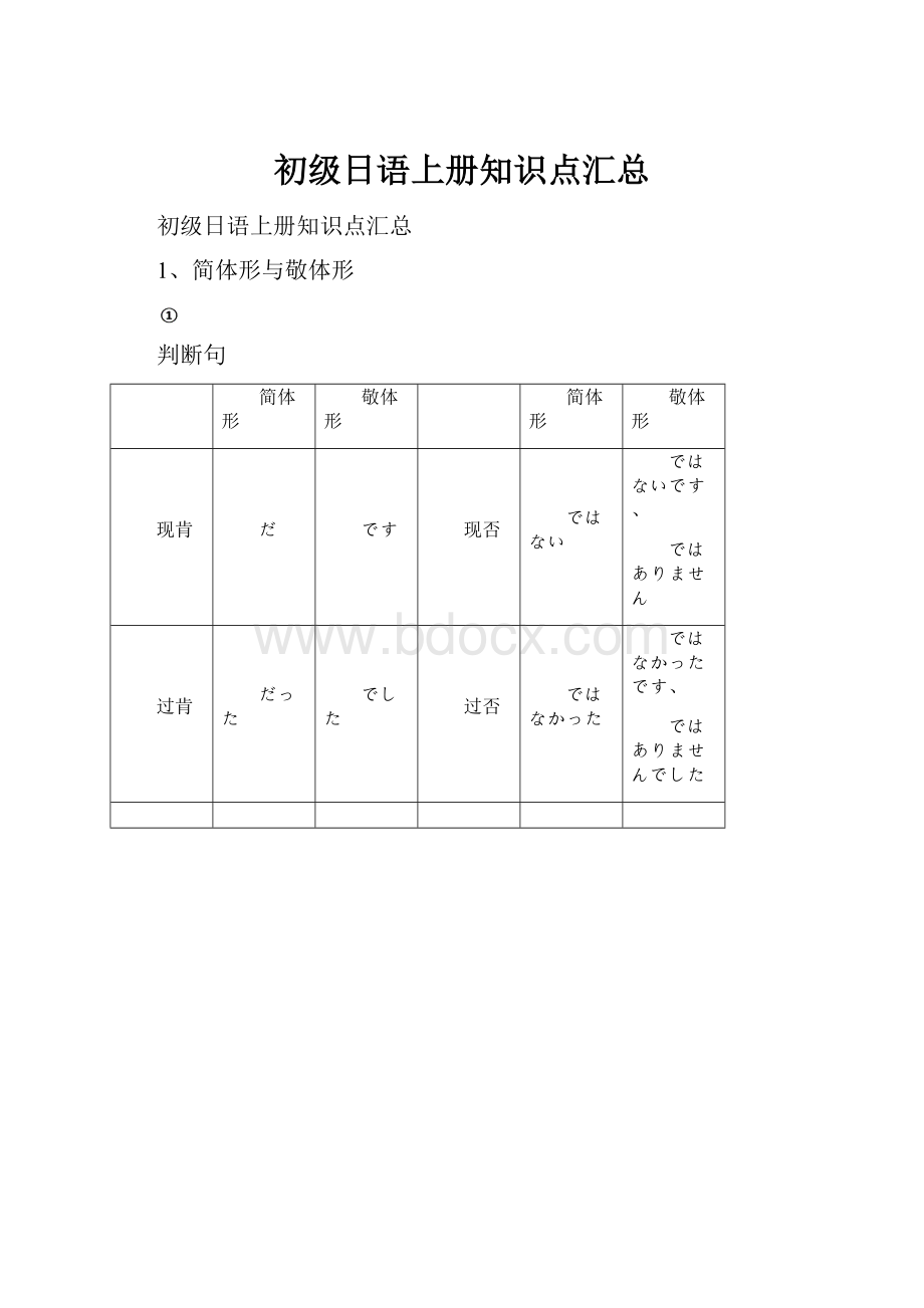 初级日语上册知识点汇总.docx